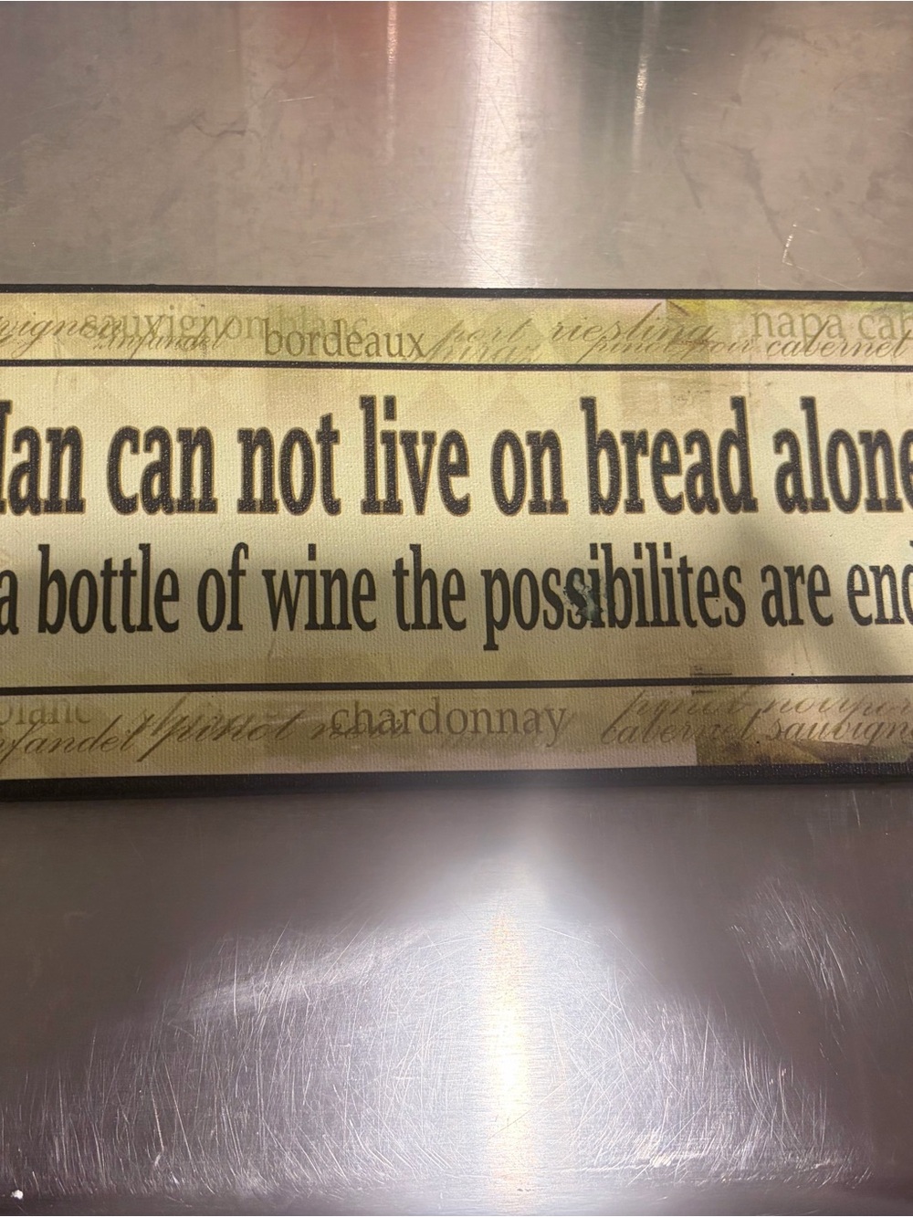 Wine Themed Canvas Wall Art Sign